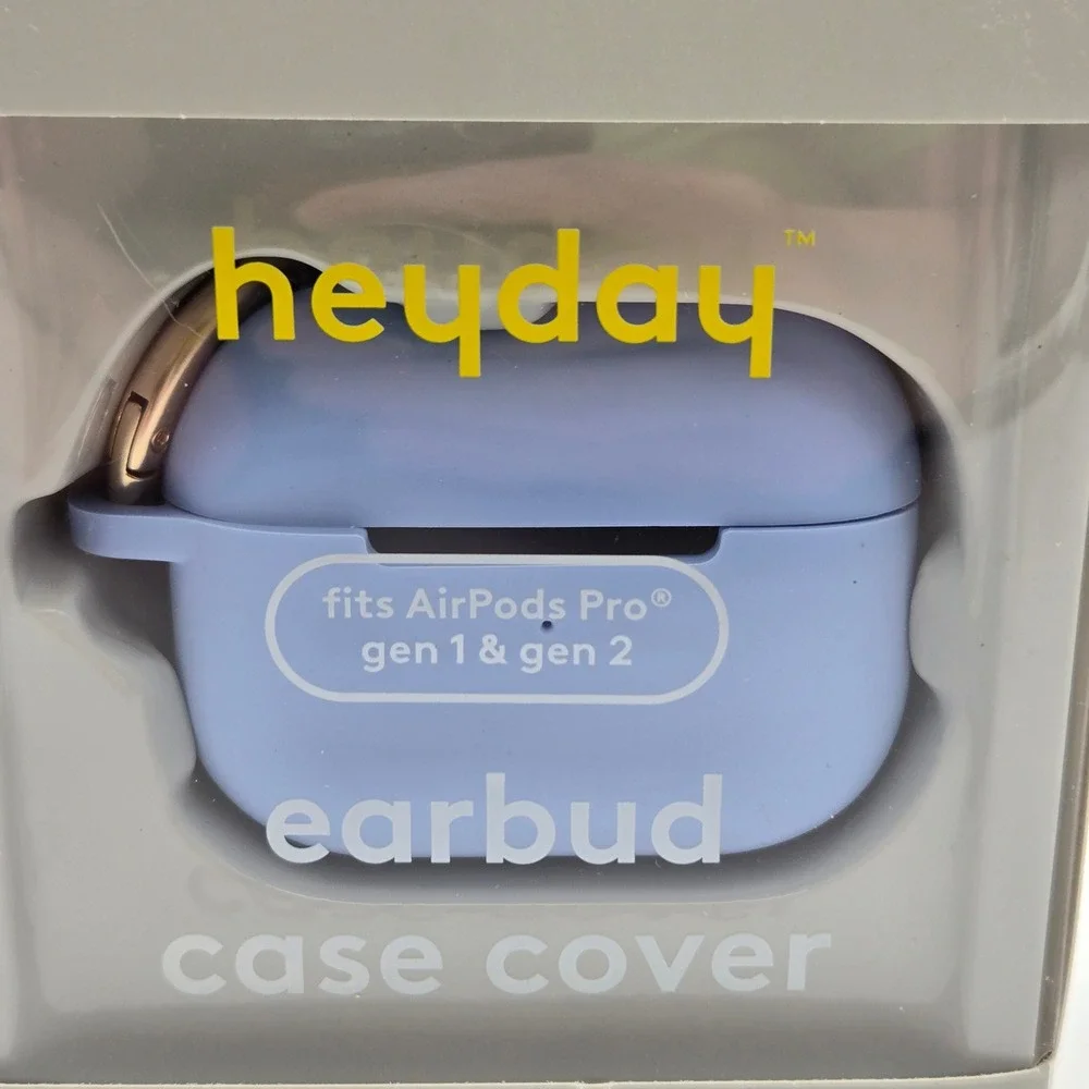 heyday Earbud Case Cover Fits AirPods Pro Gen 1 & 2 Peri-Blue Silicone